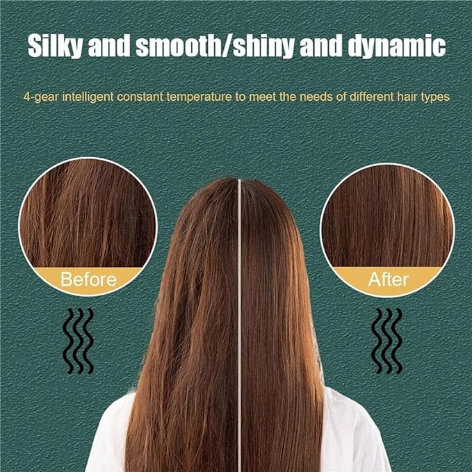 Hair Straightener Comb 2-in-1 Straightening Brush for Smooth